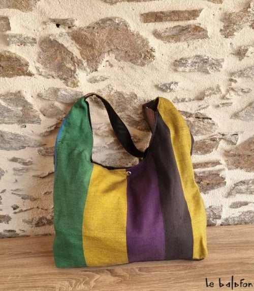 Sac Hobo en pagne tissé Manjak "Sira"